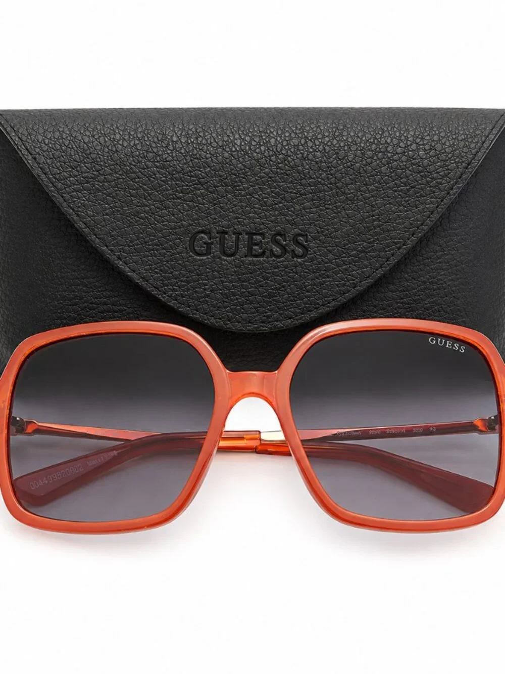 GUESS Oversized Square Sunglasses | Coral Orange Frame | Gray Gradient Lenses |